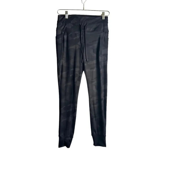 Spyder Active High Waisted Jogger Leggings Women's S Black Camo Stretch - Picture 1 of 6